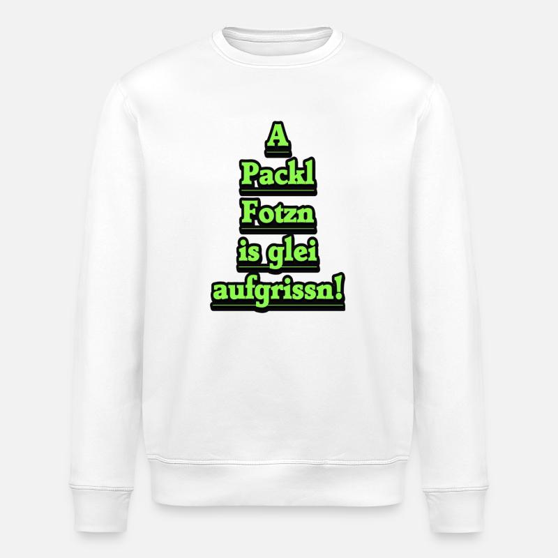 Neon-Sprechtext im Retro-Stil - Stanley/Stella Unisex Bio-Sweatshirt ROLLER - Weiß