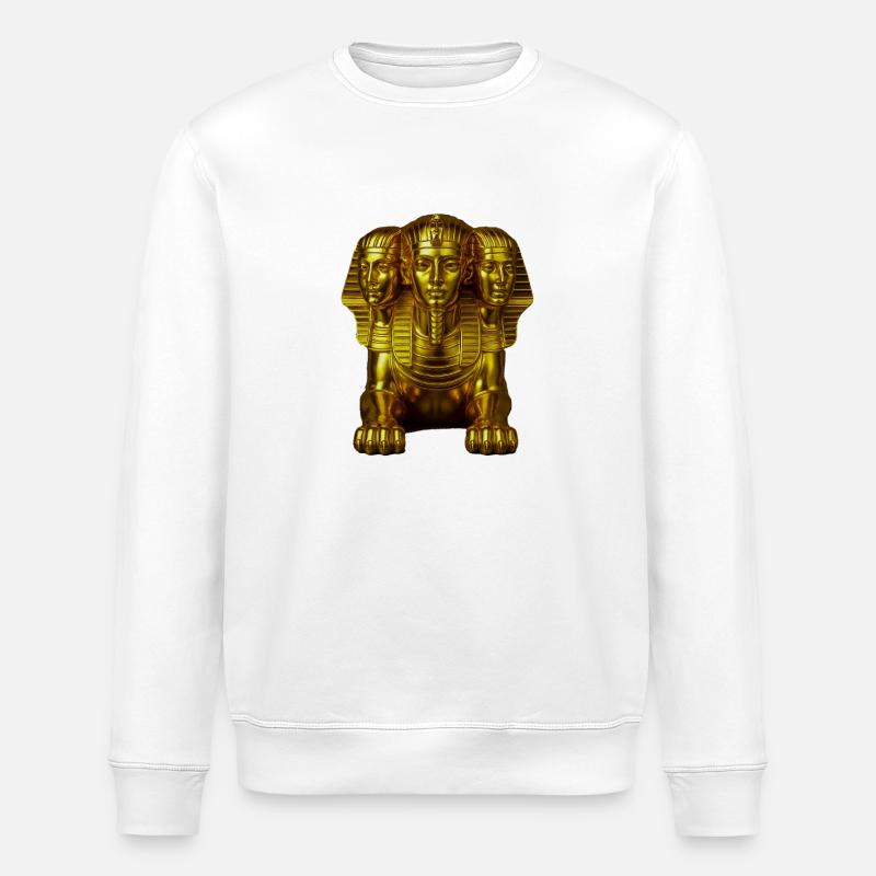 Sphinx doré à trois têtes - Sweat bio ROLLER Stanley/Stella Unisexe - blanc