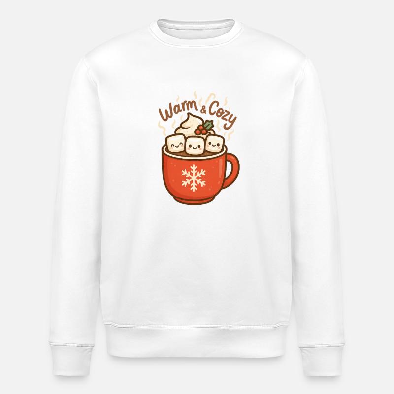 Warmes Kakao mit Marshmallows - Stanley/Stella Unisex Bio-Sweatshirt ROLLER - Weiß