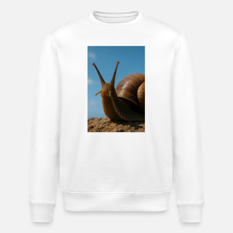 Hintergrund der Schnecke am Strand - Stanley/Stella Unisex Bio-Sweatshirt ROLLER - Weiß