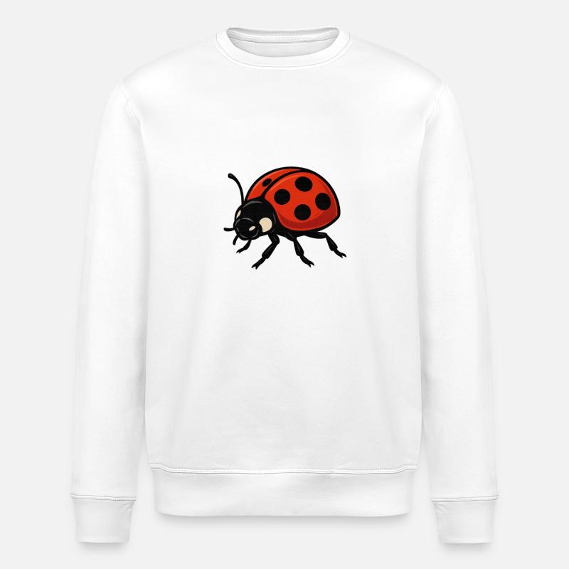 Rote Marienkäfer Ladybug Cartoon - Stanley/Stella Unisex Bio-Sweatshirt ROLLER - Weiß