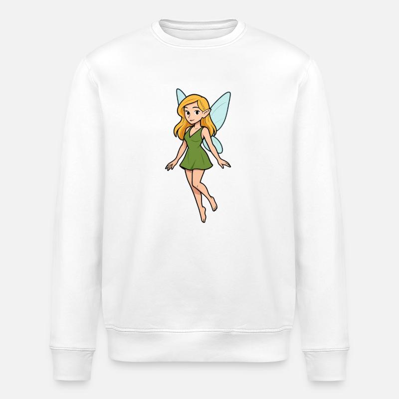 Grün gekleideter Waldelf - Stanley/Stella Unisex Bio-Sweatshirt ROLLER - Weiß