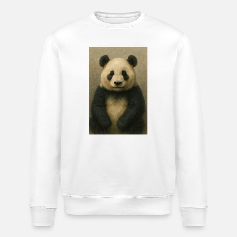 Panda-Porträt in weichem Ölgemälde - Stanley/Stella Unisex Bio-Sweatshirt ROLLER - Weiß