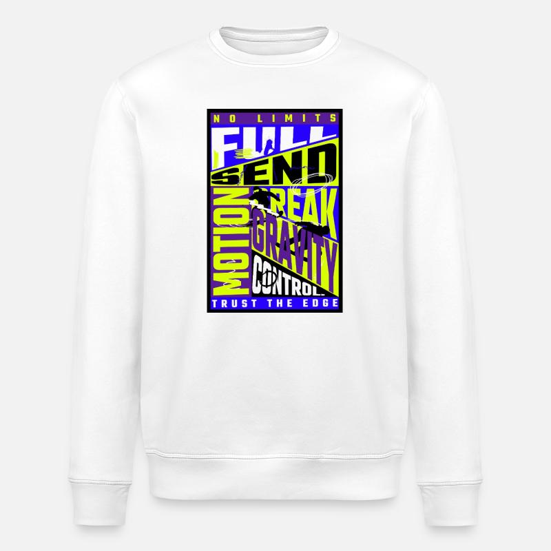 Snowboarding Design – Freestyle Gravity Control - Stanley/Stella Unisex Bio-Sweatshirt ROLLER - Weiß