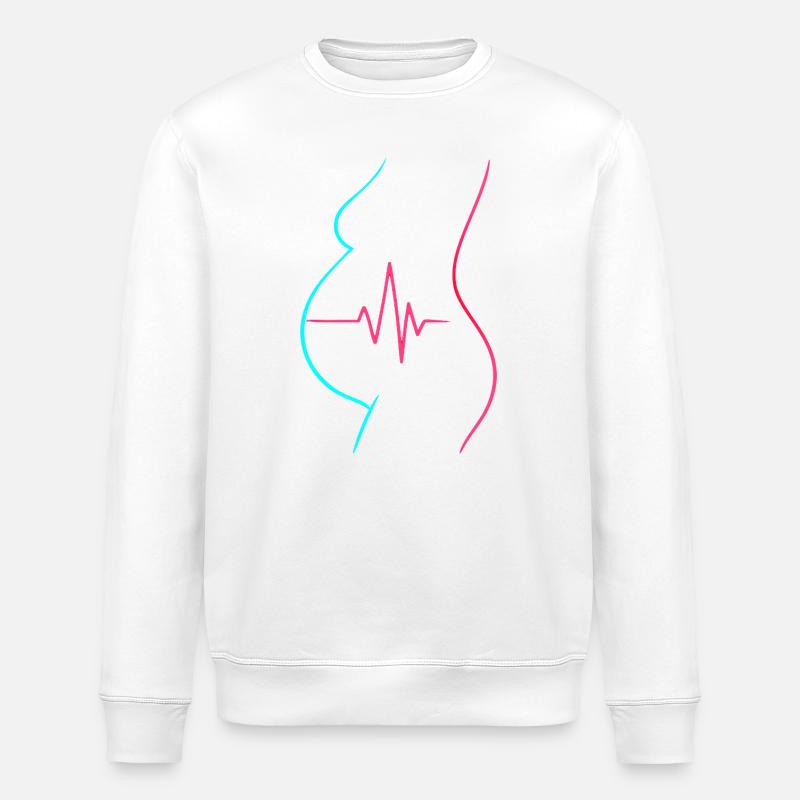 Silhouette néon battement bébé grossesse - Sweat bio ROLLER Stanley/Stella Unisexe - blanc