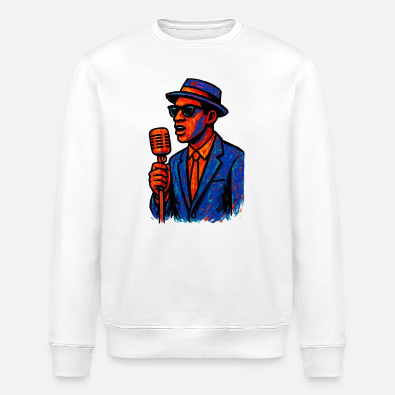Jazz – Saxophon – Musik - Stanley/Stella Unisex Bio-Sweatshirt ROLLER - Weiß
