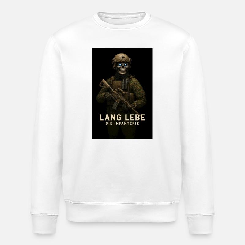 Lang Lebe Die Infanterie Skelett - Stanley/Stella Unisex Bio-Sweatshirt ROLLER - Weiß