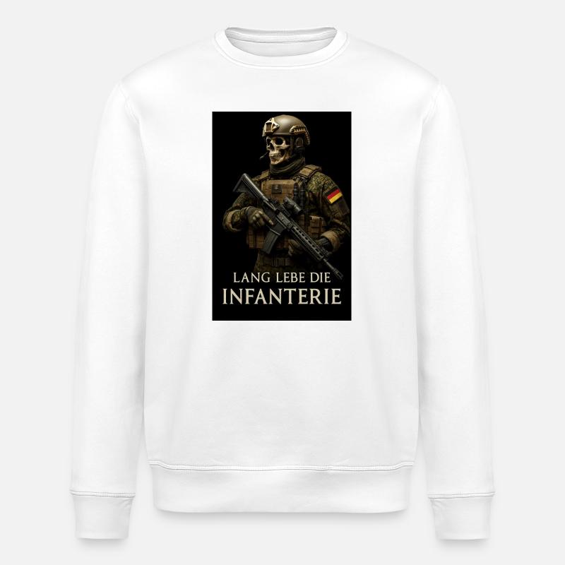 Infanterie Schädel Kriegsheld - Stanley/Stella Unisex Bio-Sweatshirt ROLLER - Weiß