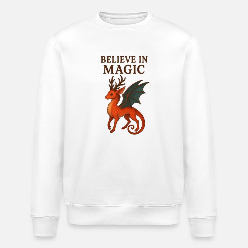 Believe in Magic Drache - Stanley/Stella Unisex Bio-Sweatshirt ROLLER - Weiß