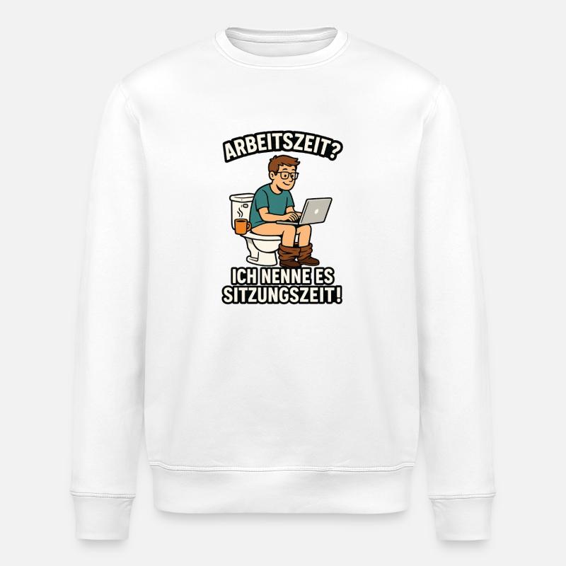 Sitzungszeit am Laptop - Stanley/Stella Unisex Bio-Sweatshirt ROLLER - Weiß