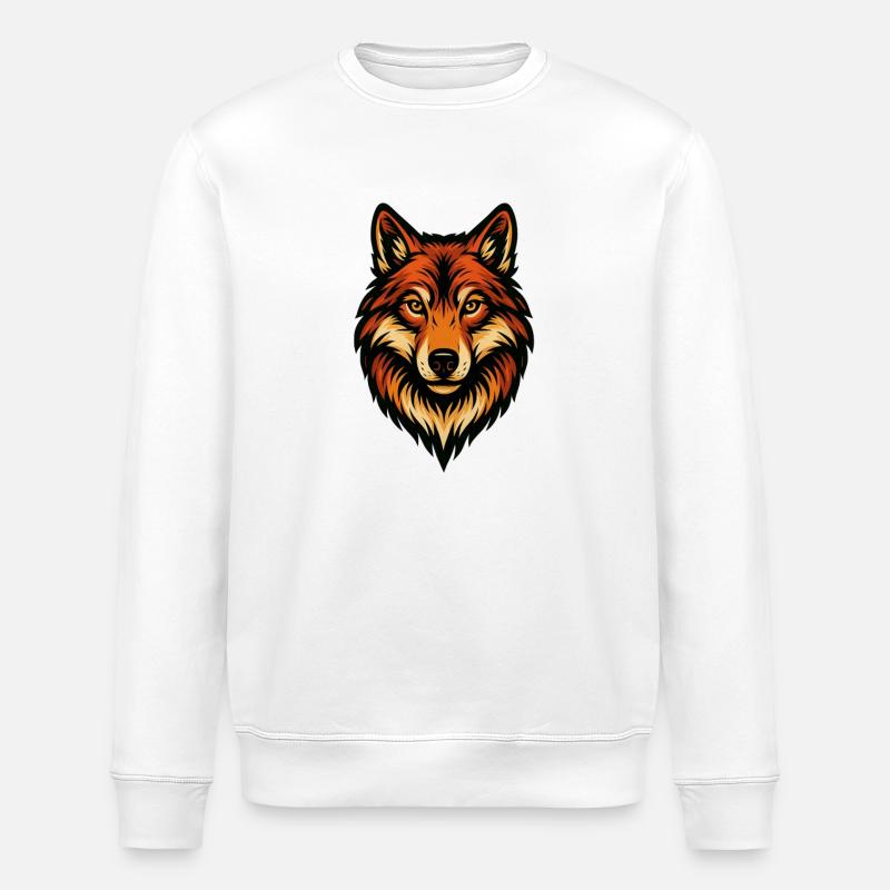 Stylized Fox Head Illustration - Stanley/Stella ROLLER Unisex Organic Sweatshirt - white