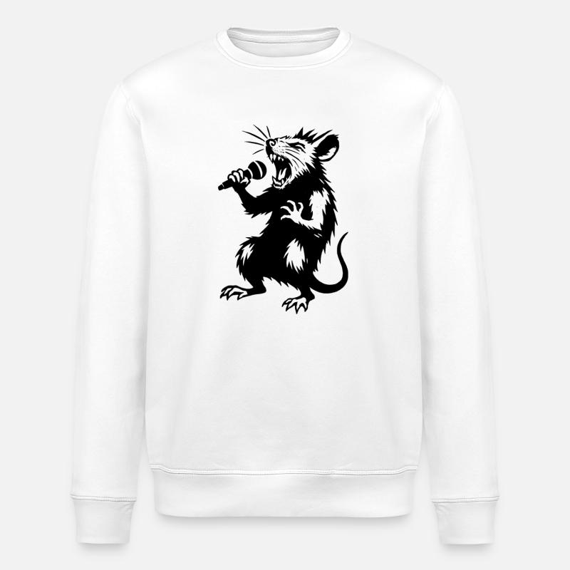 Wolfsänger am Mikro - Stanley/Stella Unisex Bio-Sweatshirt ROLLER - Weiß