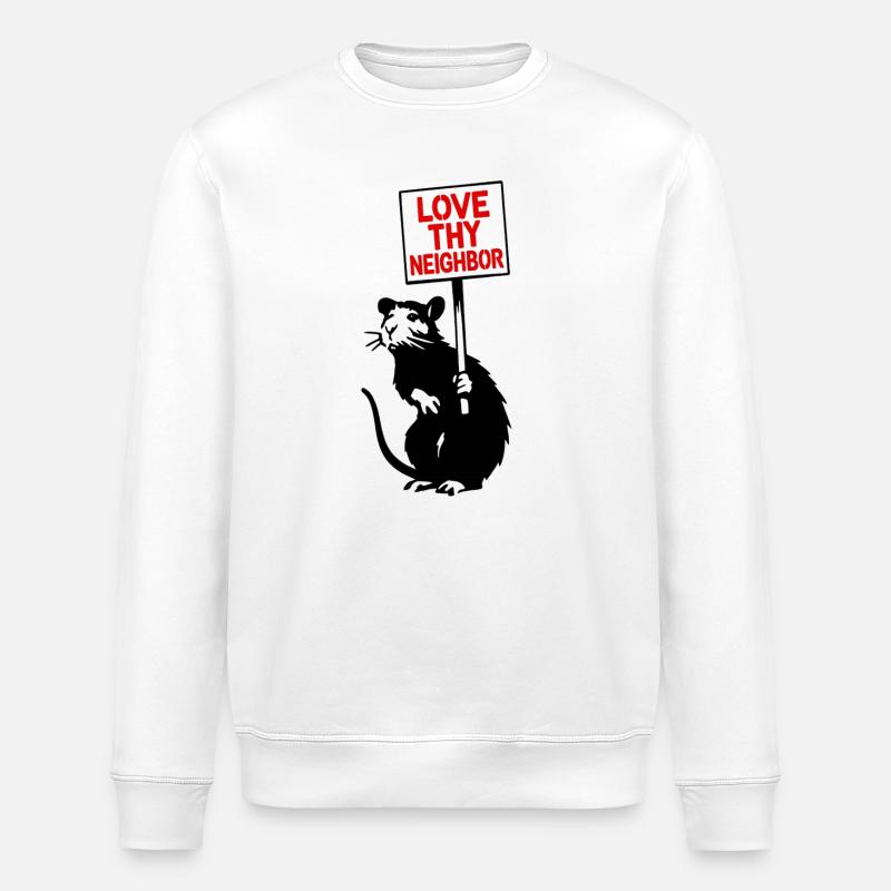 Liebe Deinen Nächsten Retro-Schrift - Stanley/Stella Unisex Bio-Sweatshirt ROLLER - Weiß