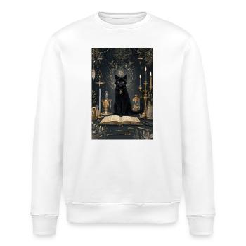 Alchimiste du Chat de Minuit - Sweat bio ROLLER Stanley/Stella Unisexe - blanc - Devant - Nik (191cm)