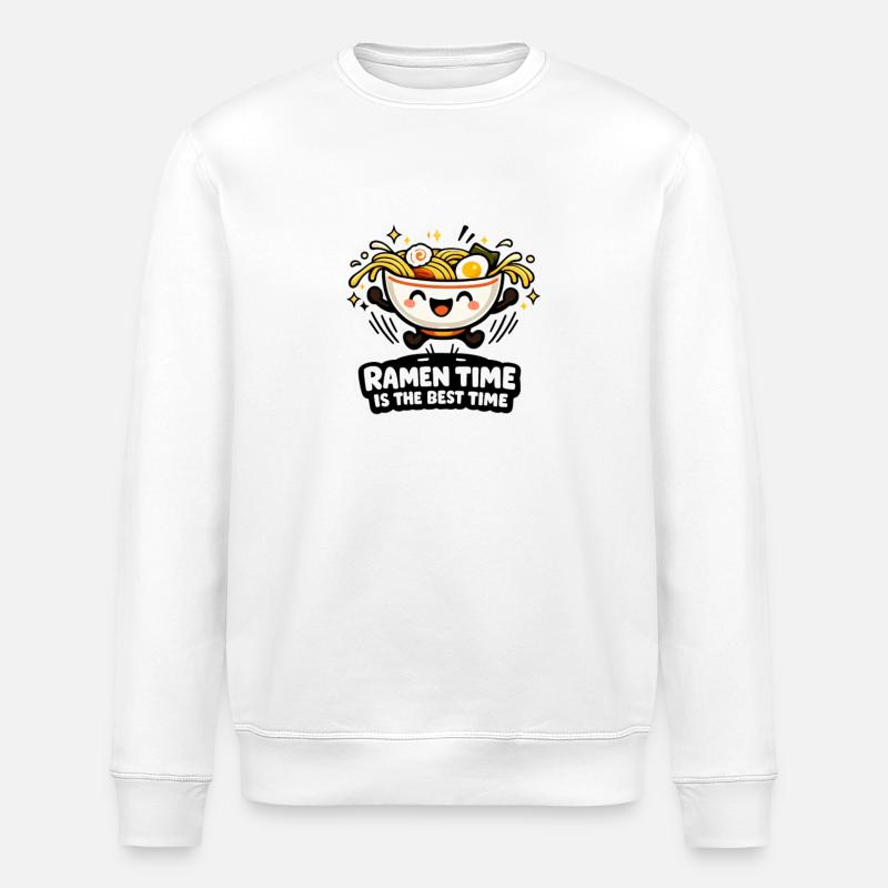 Heure du ramen : Nouilles joyeuses - Sweat bio ROLLER Stanley/Stella Unisexe - blanc
