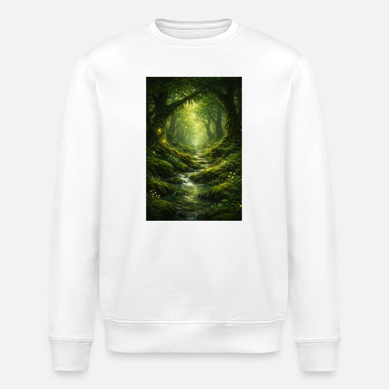 Mystical Forest - Stanley/Stella ROLLER Unisex Organic Sweatshirt - white
