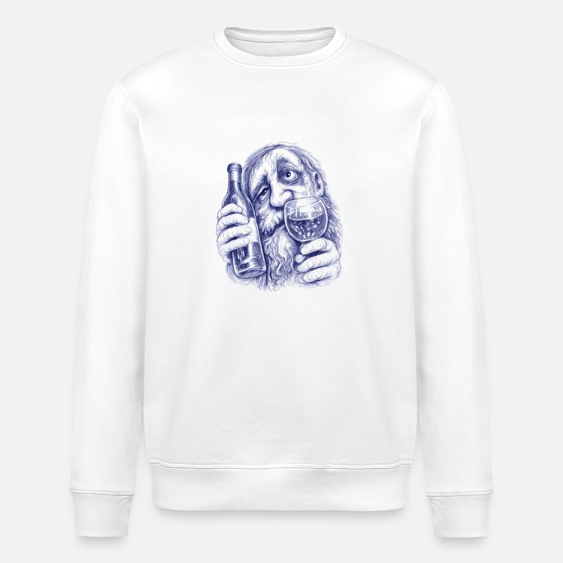 Bacchus | Weintrunkener alter Herr - Stanley/Stella Unisex Bio-Sweatshirt ROLLER - Weiß