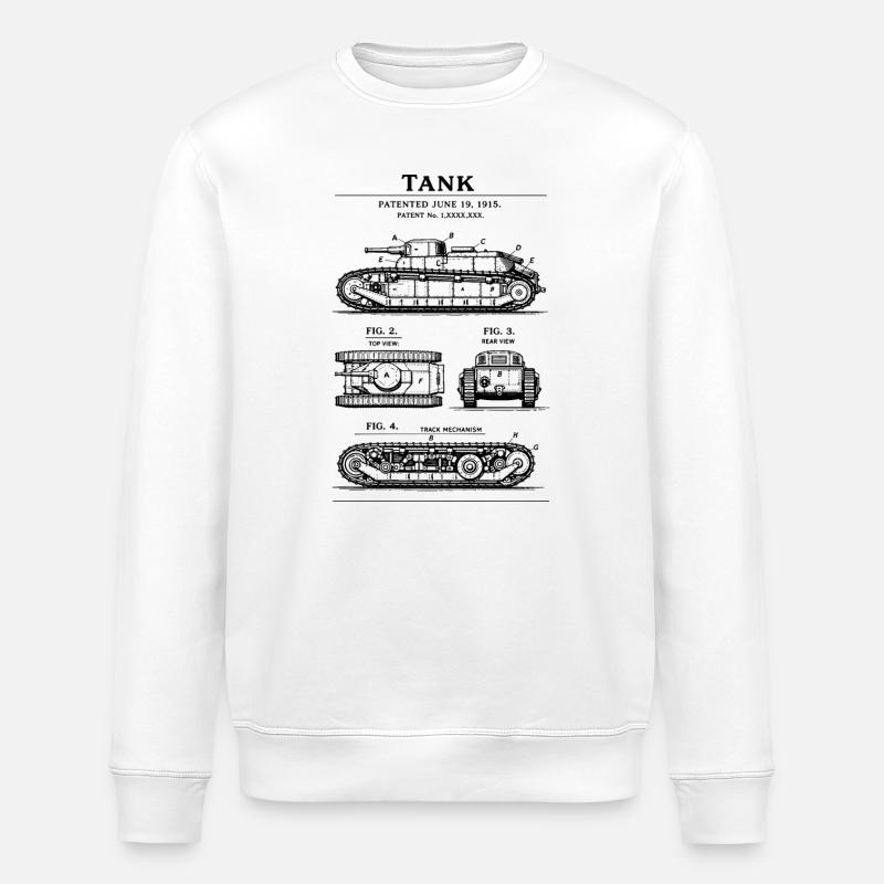Panzerpatent-Bauplan - Stanley/Stella Unisex Bio-Sweatshirt ROLLER - Weiß