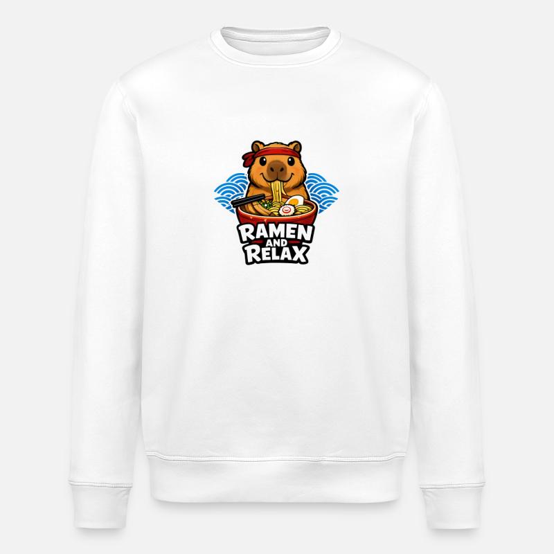 Ramen and Relax - Stanley/Stella Unisex Bio-Sweatshirt ROLLER - Weiß