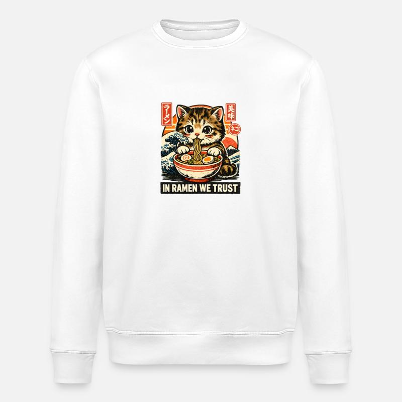 Ramen Chat - Sweat bio ROLLER Stanley/Stella Unisexe - blanc