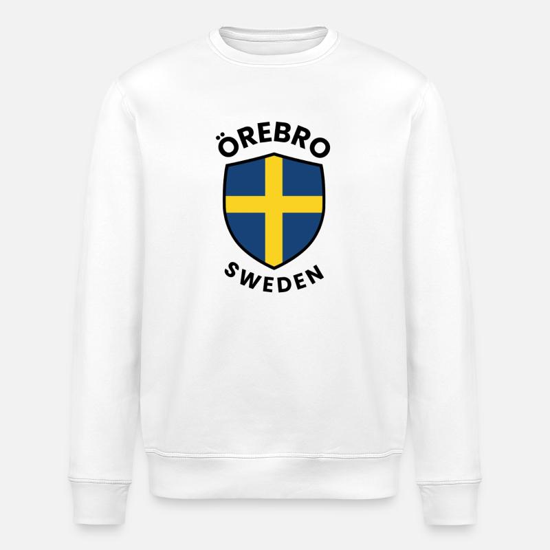 Örebro Schwedens Schildflagge - Stanley/Stella Unisex Bio-Sweatshirt ROLLER - Weiß