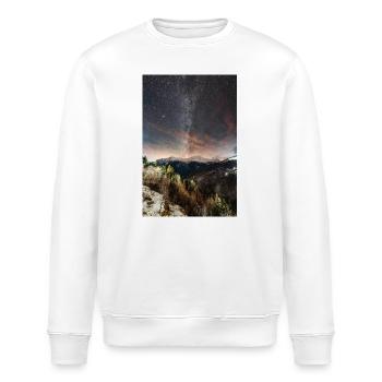 The Milky Way above Agrafa Mountains - Stanley/Stella ROLLER Unisex Organic Sweatshirt - white - Front - Nik (191cm)