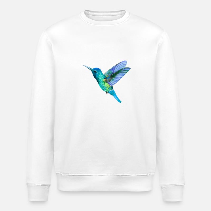Nordic Print - Kolibri - Bleu - Sweat bio ROLLER Stanley/Stella Unisexe - blanc