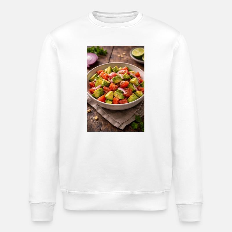 Avocado-Tomaten Salat  - Stanley/Stella Unisex Bio-Sweatshirt ROLLER - Weiß
