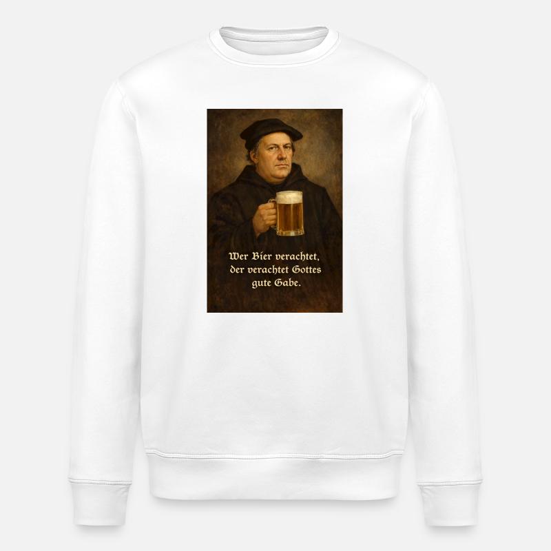 Martin Luther + Bière + Expression - Sweat bio ROLLER Stanley/Stella Unisexe - blanc