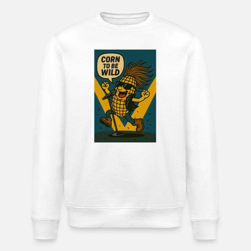 Le maïs pour être sauvage - Sweat bio ROLLER Stanley/Stella Unisexe - blanc