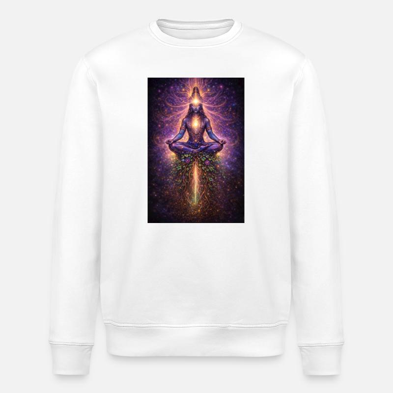 Kosmische Meditation Lichtfluss - Stanley/Stella Unisex Bio-Sweatshirt ROLLER - Weiß