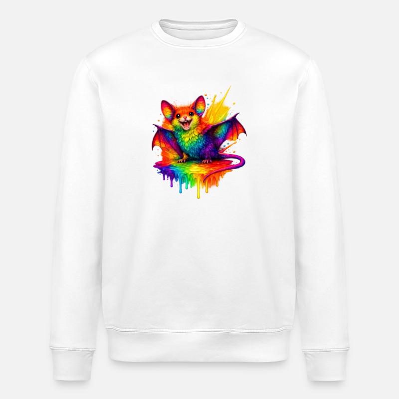 Regenbogenfledermaus Splash - Stanley/Stella Unisex Bio-Sweatshirt ROLLER - Weiß