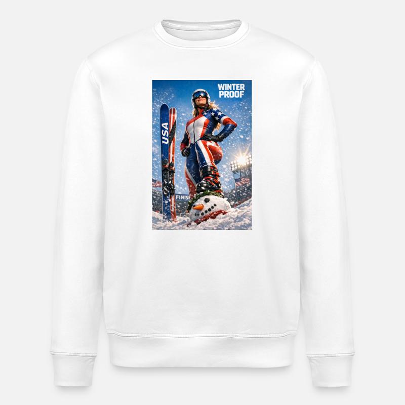 Winter-Sport-Ski-us - Stanley/Stella Unisex Bio-Sweatshirt ROLLER - Weiß