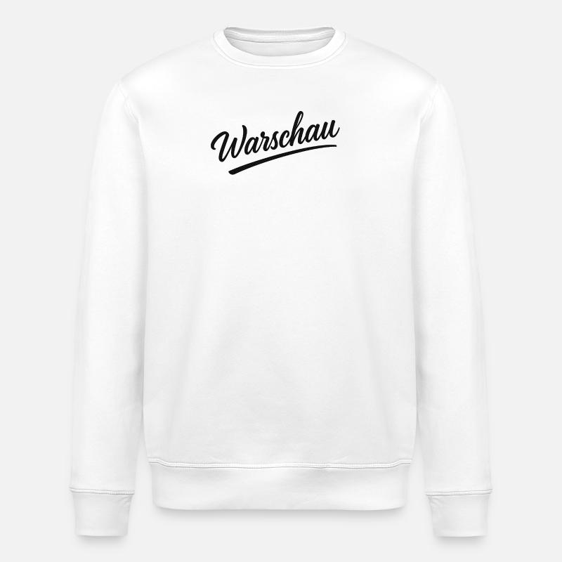Lettrage de Varsovie en italique - Sweat bio ROLLER Stanley/Stella Unisexe - blanc