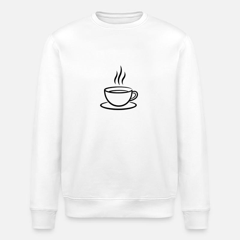 Kaffeetasse Minimalist Line Art - Stanley/Stella Unisex Bio-Sweatshirt ROLLER - Weiß