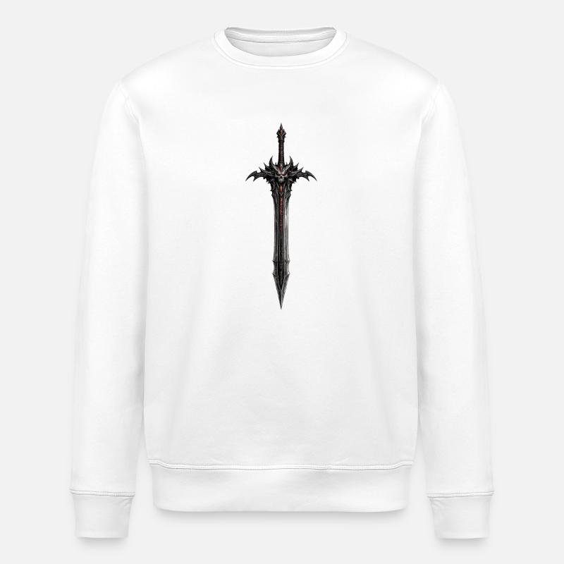 Dreadblade Skull Sword - Stanley/Stella ROLLER Unisex Organic Sweatshirt - white