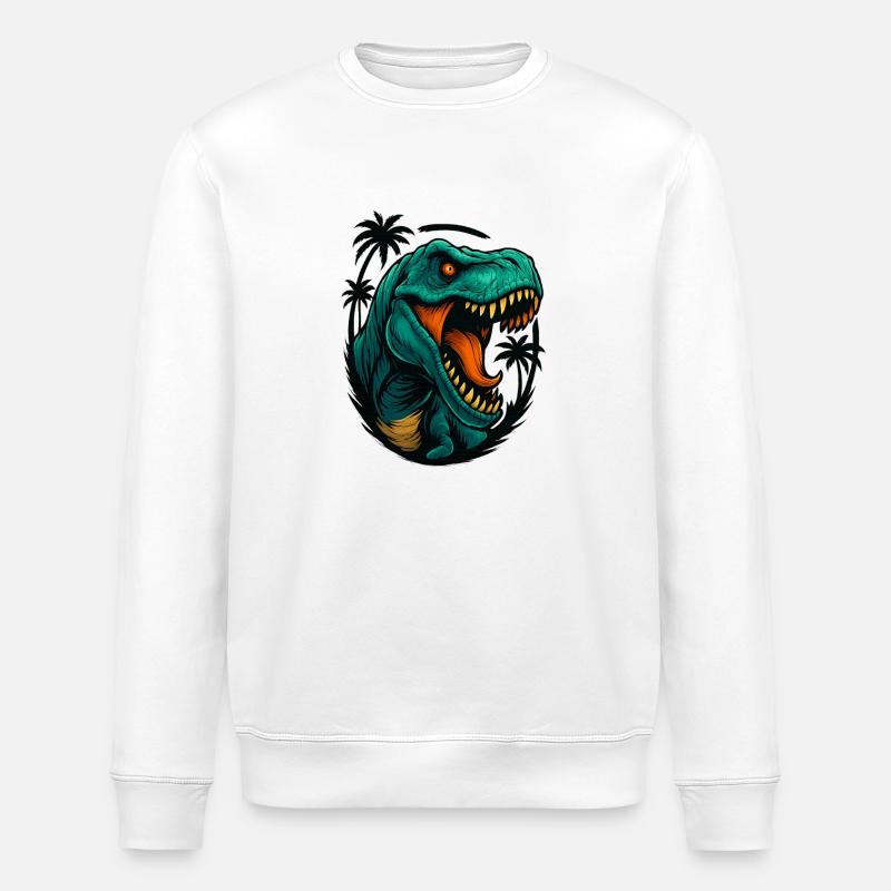 Tête de Jungle de Dino Néon - Sweat bio ROLLER Stanley/Stella Unisexe - blanc