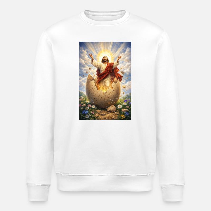 Auferstehung aus Eierbruch - Stanley/Stella Unisex Bio-Sweatshirt ROLLER - Weiß