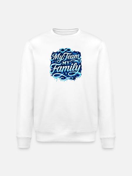 Mon équipe, ma famille Script néon - Sweat bio ROLLER Stanley/Stella Unisexe - blanc