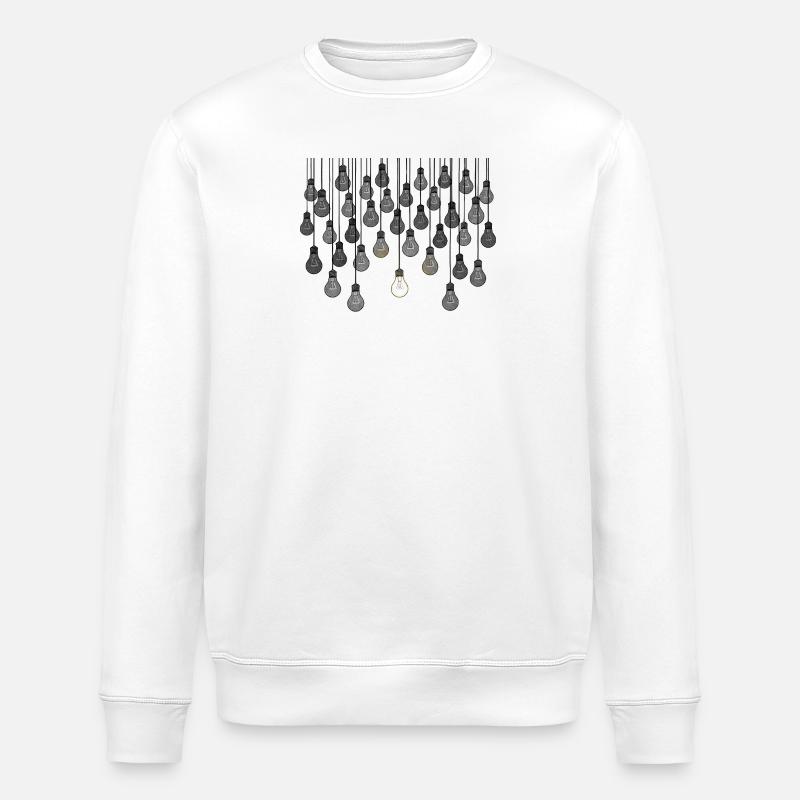 Grey bulb array with unique brightness - Stanley/Stella ROLLER Unisex Organic Sweatshirt - white