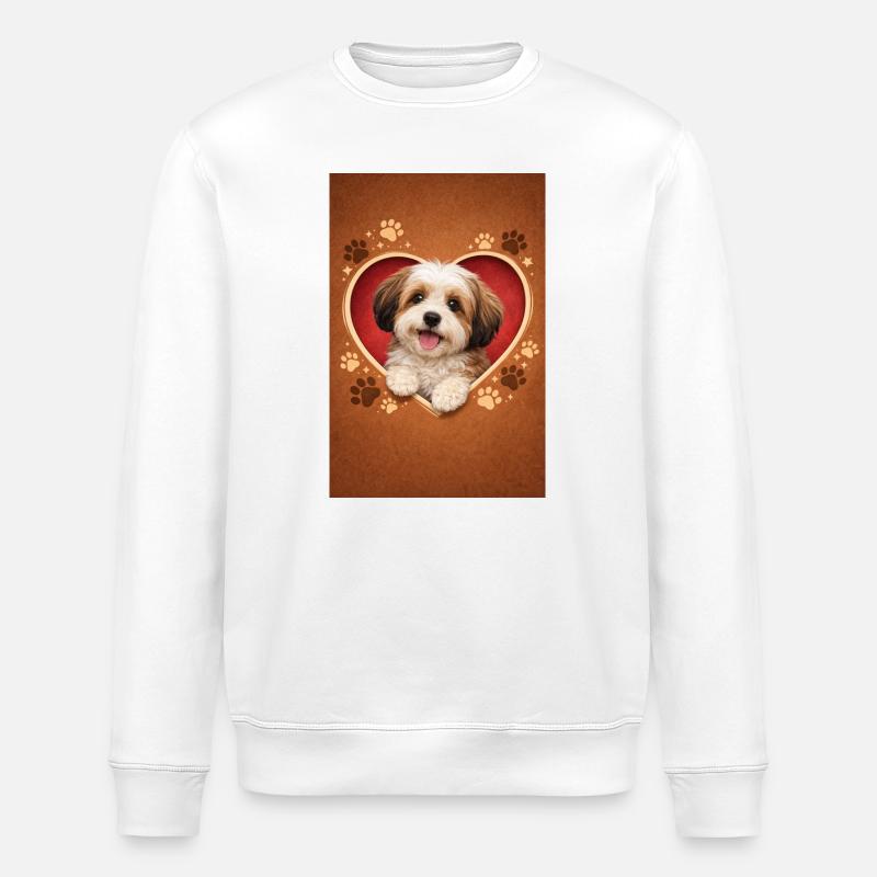 Design de chiot Heart Paws - Sweat bio ROLLER Stanley/Stella Unisexe - blanc