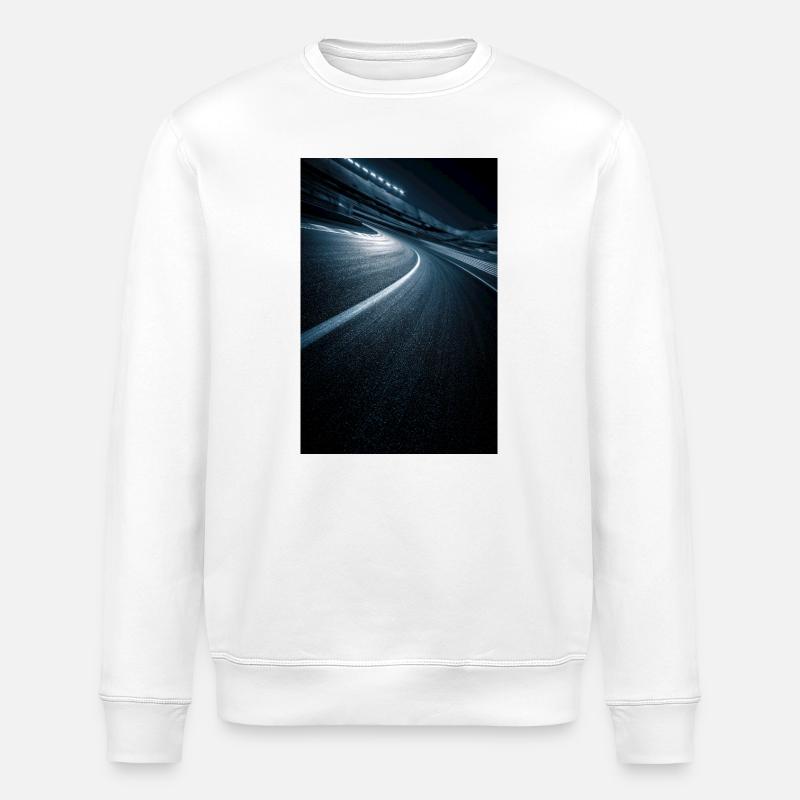 Neonkurve Mitternachtsstraße - Stanley/Stella Unisex Bio-Sweatshirt ROLLER - Weiß