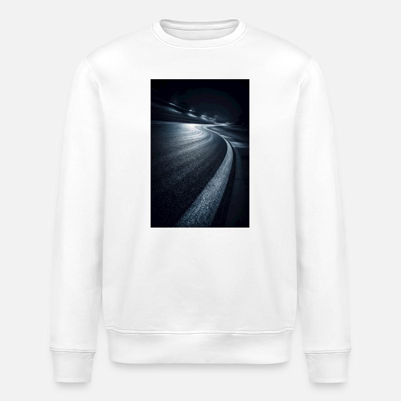 Nachtstraßen-Lichtpfade - Stanley/Stella Unisex Bio-Sweatshirt ROLLER - Weiß