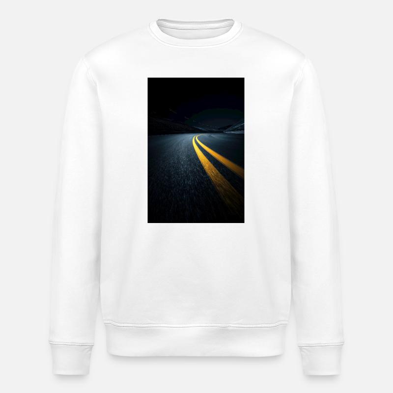 Midnight Highway Perspective - Stanley/Stella ROLLER Unisex Organic Sweatshirt - white