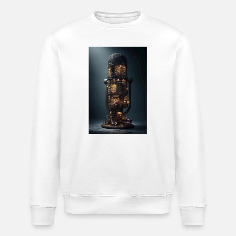 Library Tower in a Glass Dome - Stanley/Stella ROLLER Unisex Organic Sweatshirt - white