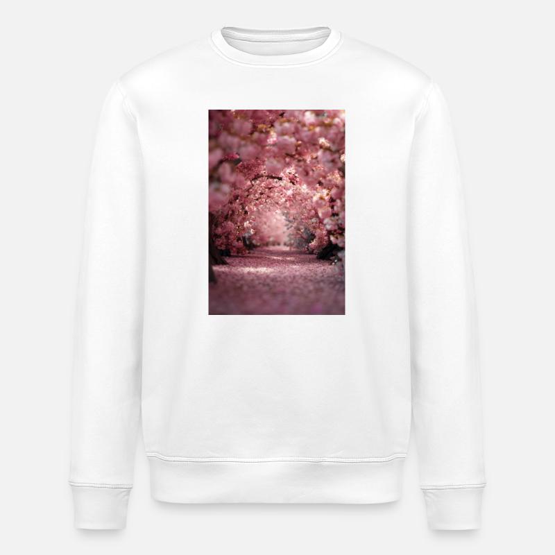 Cherry Blossom Arch Path - Stanley/Stella Unisex Bio-Sweatshirt ROLLER - Weiß