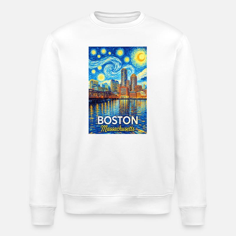 Boston, Massachusetts - Sweat bio ROLLER Stanley/Stella Unisexe - blanc