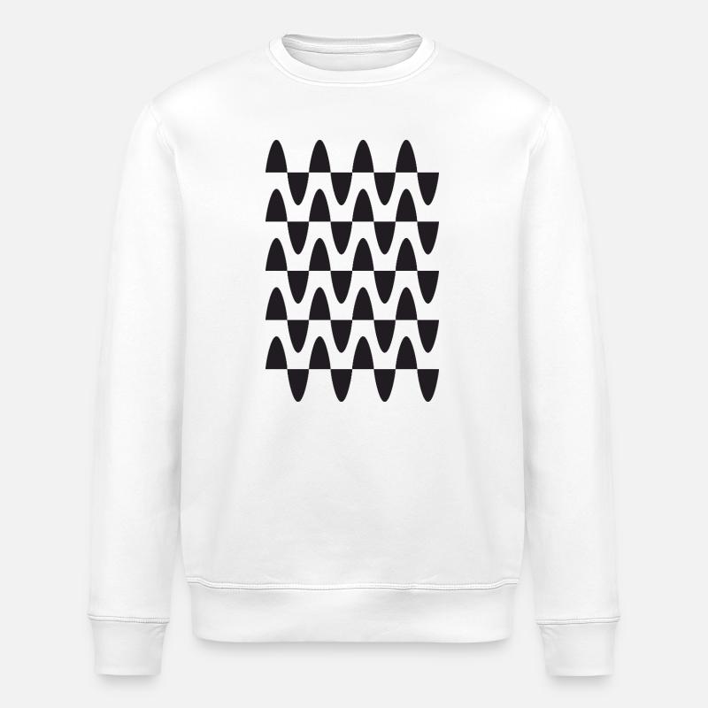 Mitternachtswellen-Gittermuster - Stanley/Stella Unisex Bio-Sweatshirt ROLLER - Weiß