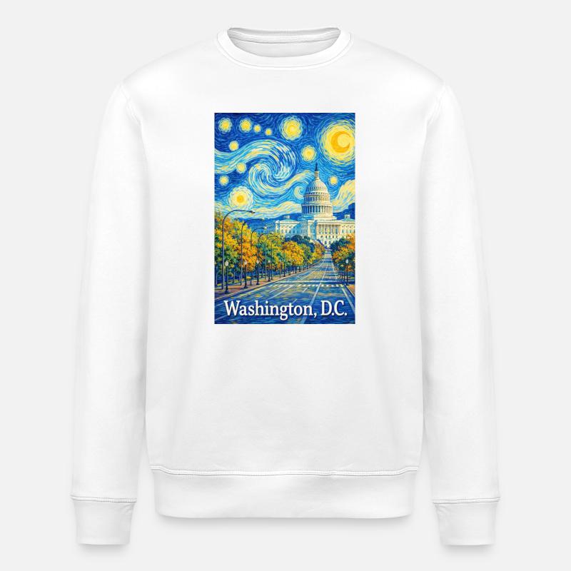 Washington, D.C. - Stanley/Stella ROLLER Unisex Organic Sweatshirt - white