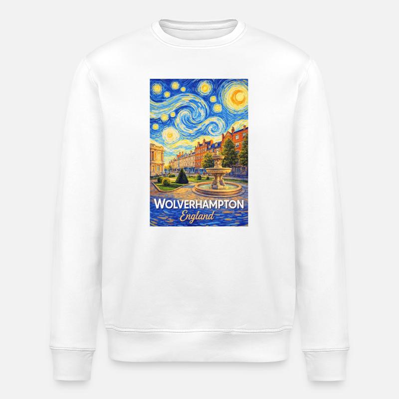 Wolverhampton England Starry Night - Stanley/Stella ROLLER Unisex Organic Sweatshirt - white